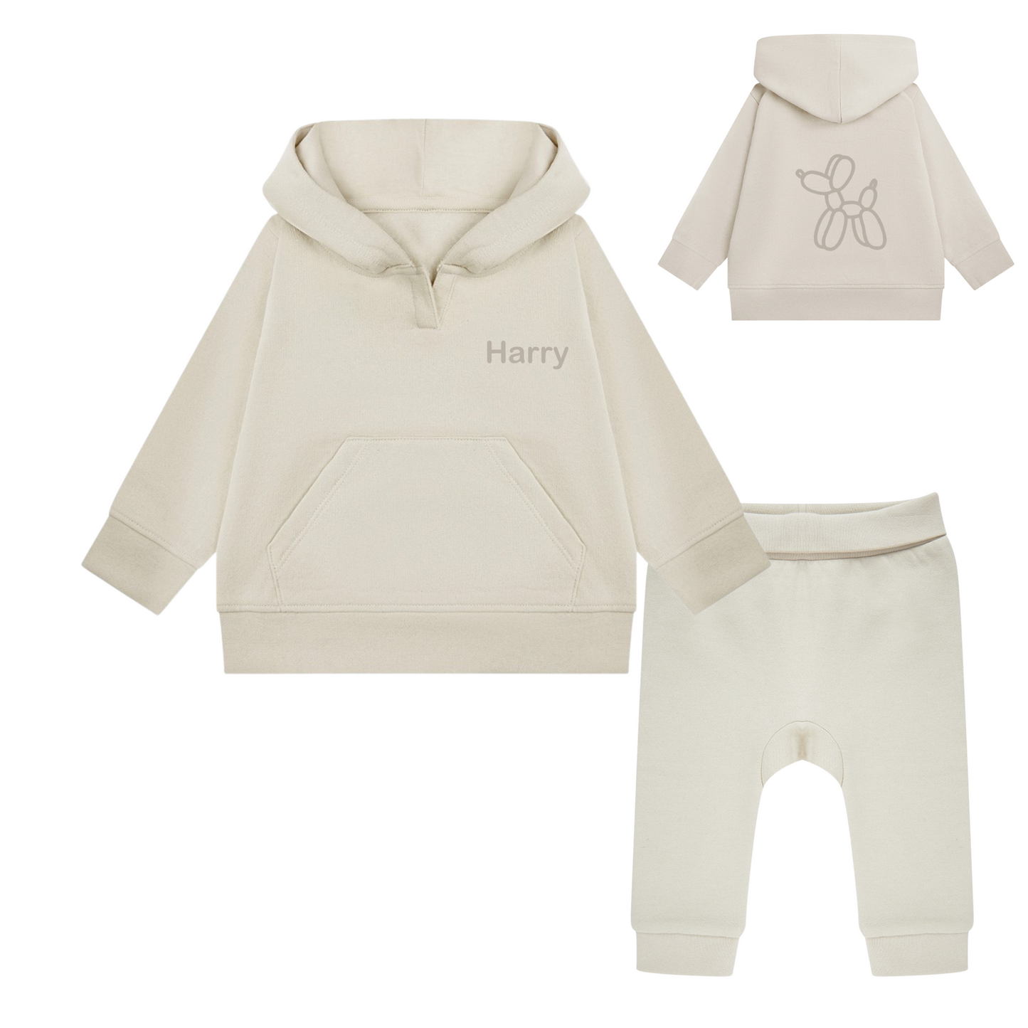 Personalised Kids Tracksuit Cream