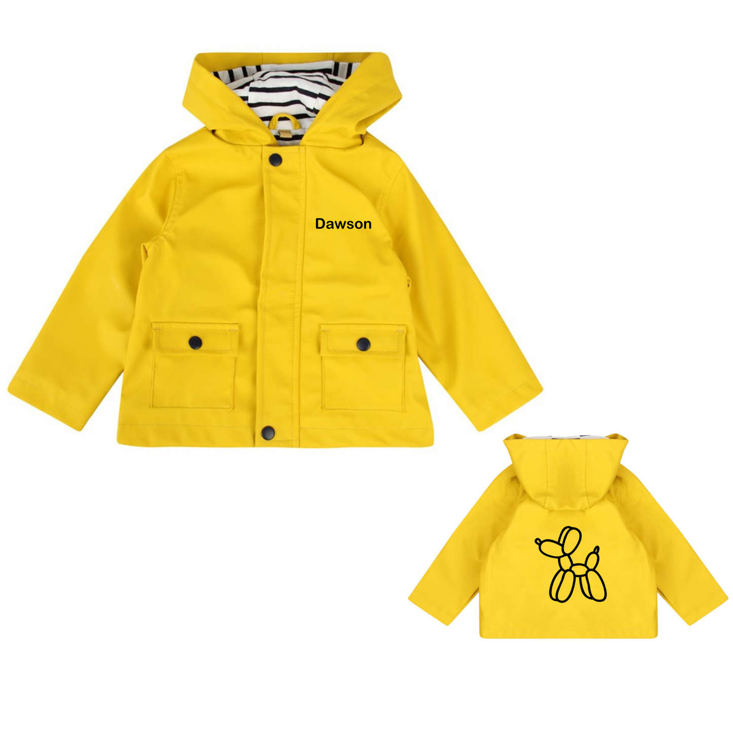 Personalised Kids Raincoat Yellow
