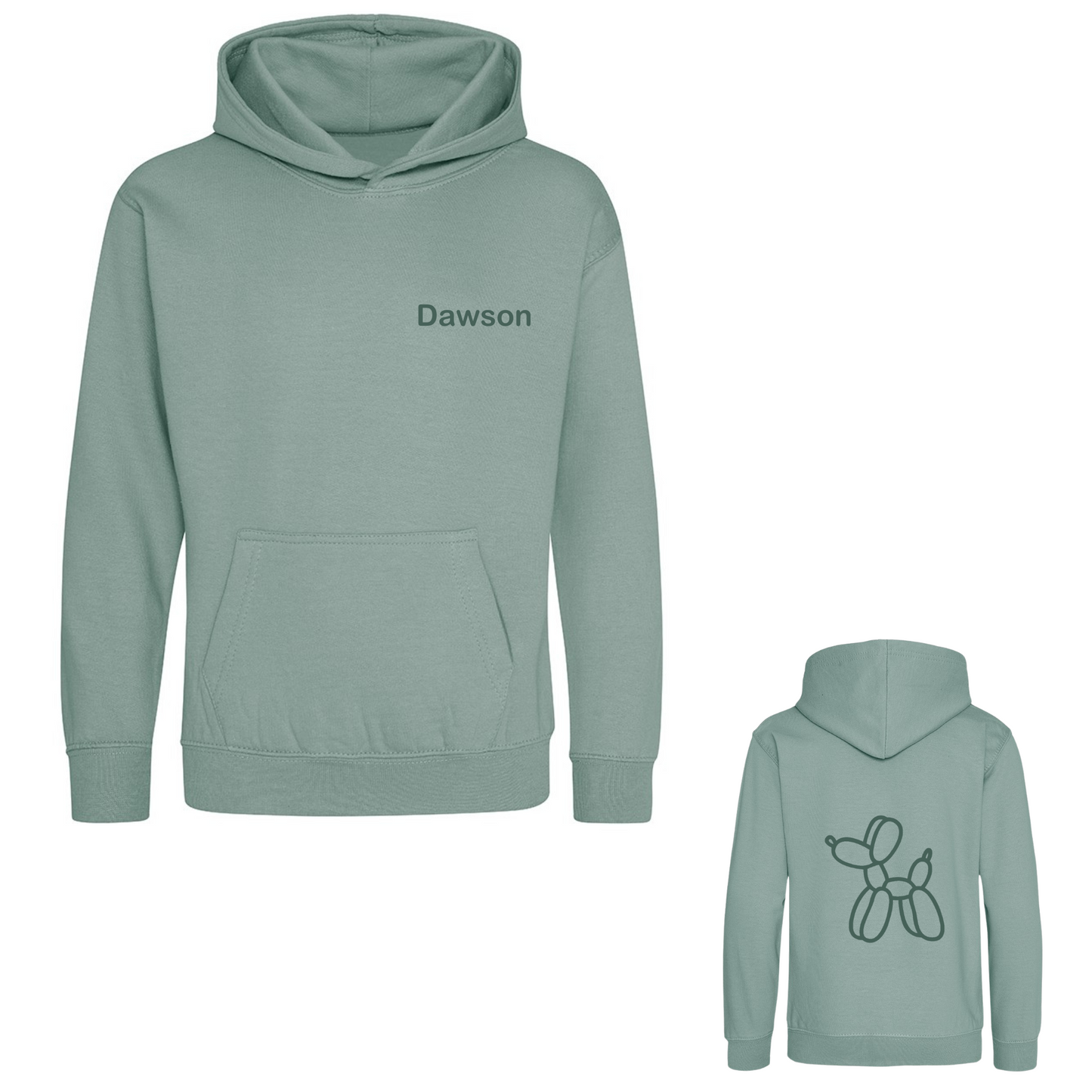 Personalised Older Kids Hoodie Green