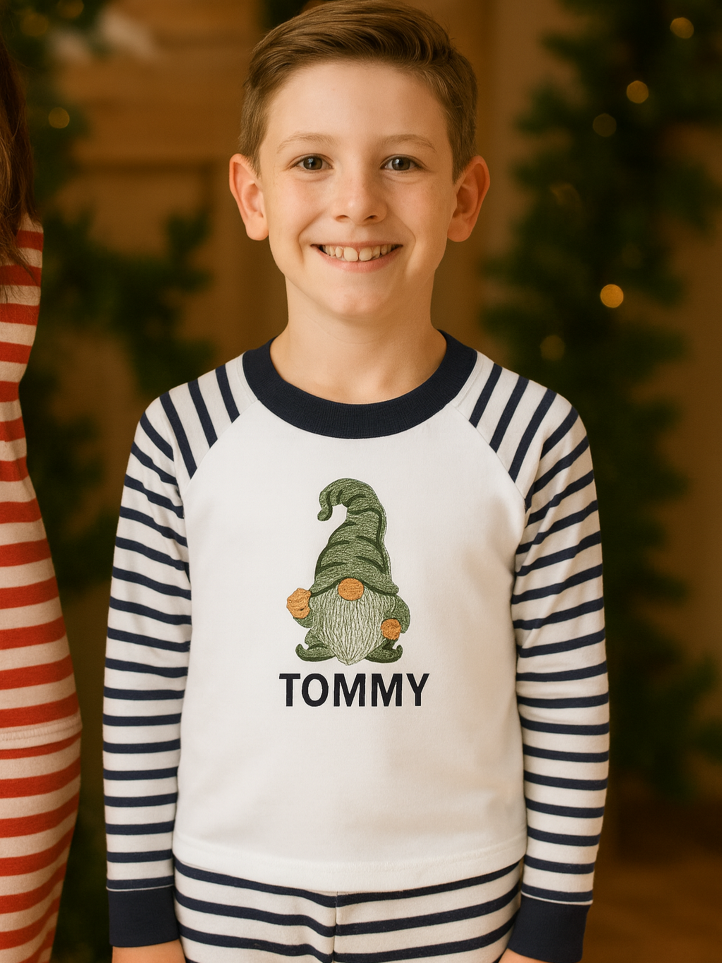 Classic Navy Striped Christmas PJs