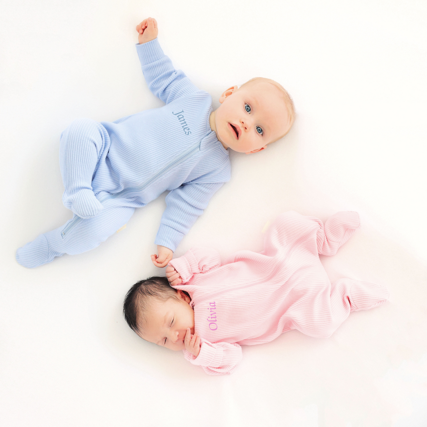Personalised Ribbed Sleepsuit