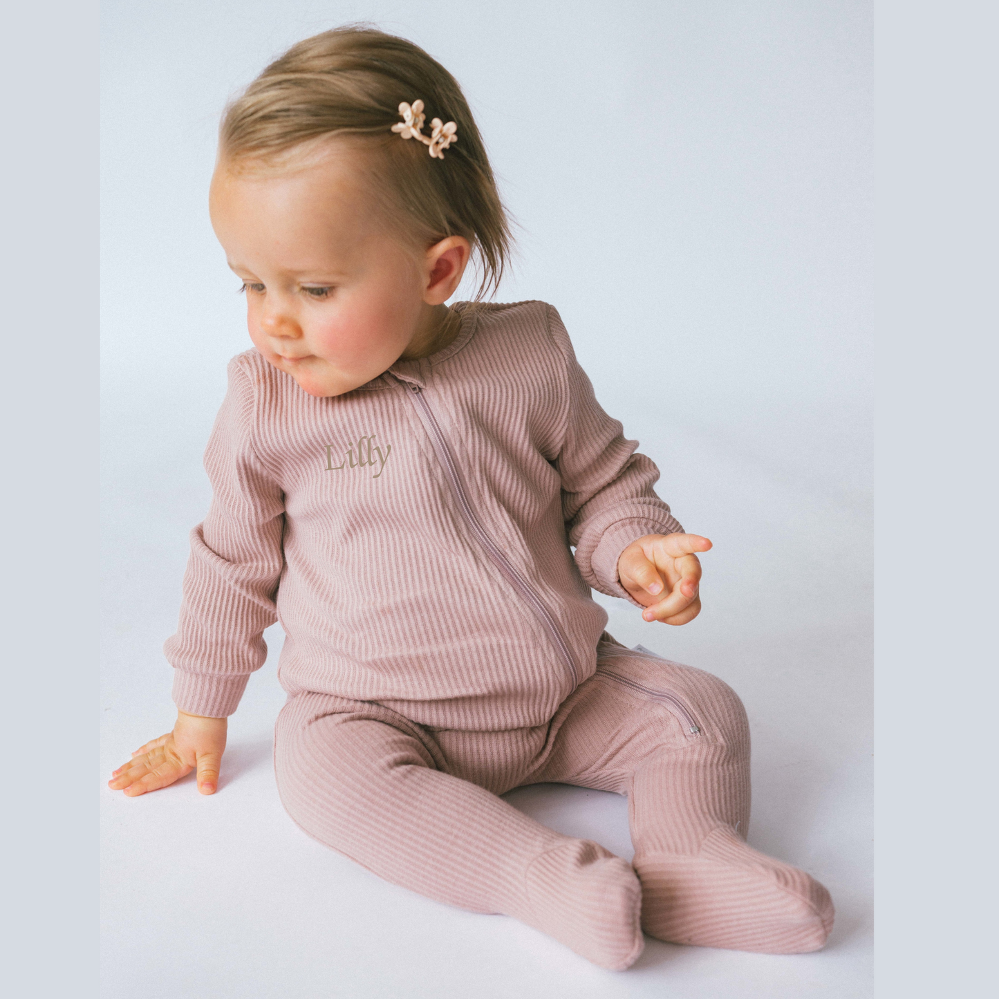 Personalised Ribbed Sleepsuit