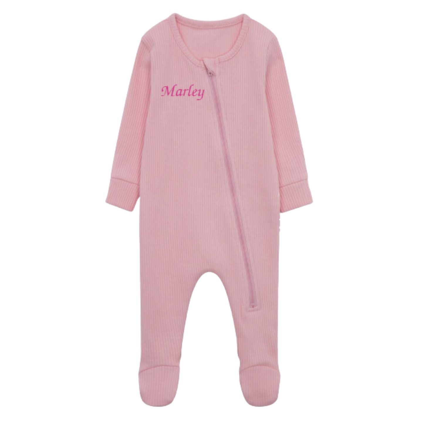 Personalised Ribbed Sleepsuit