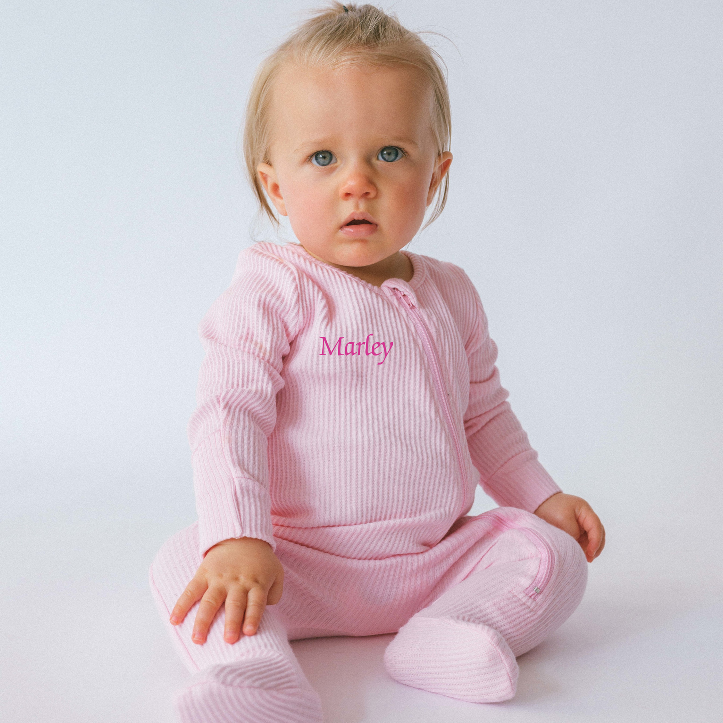 Personalised Ribbed Sleepsuit