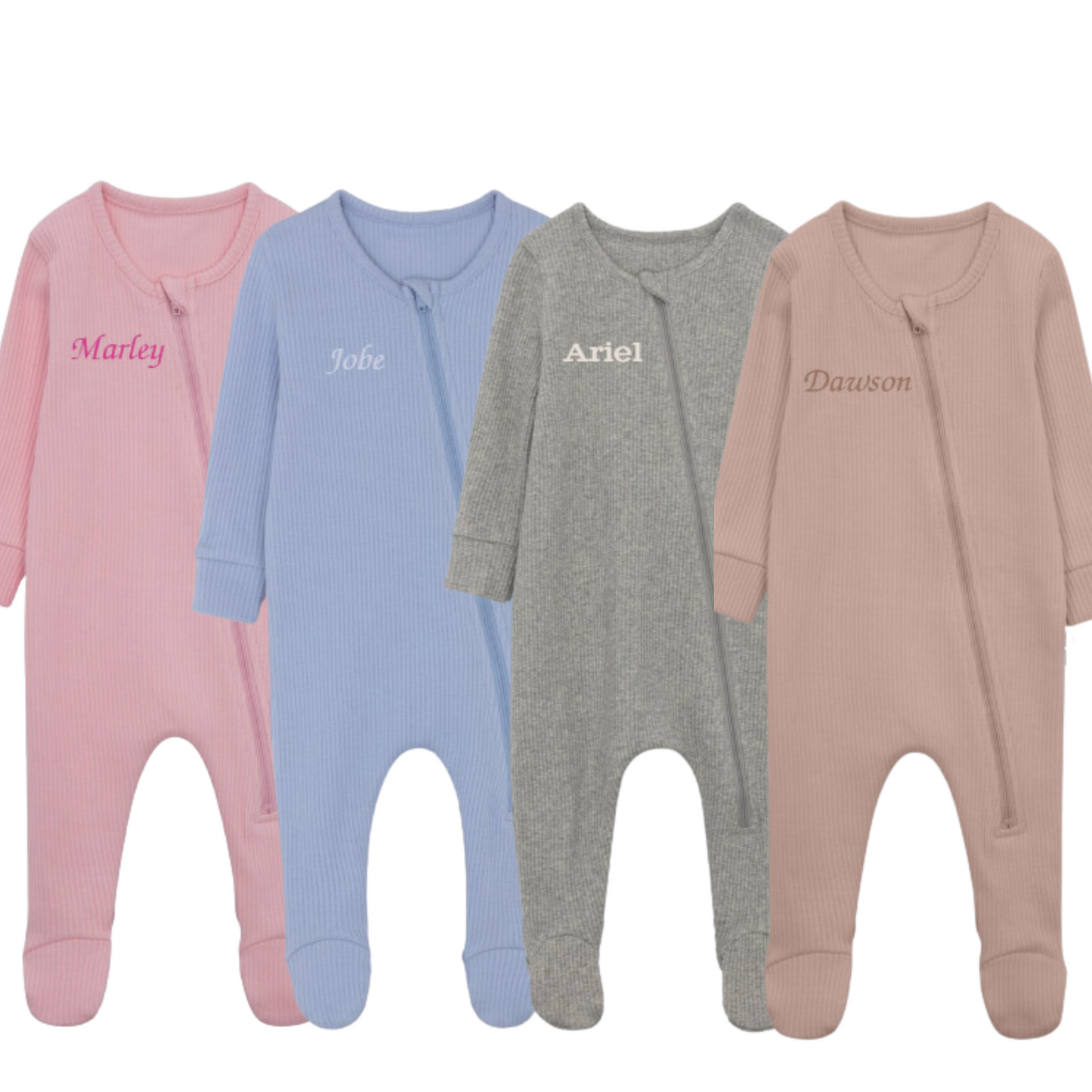 Personalised Ribbed Sleepsuit