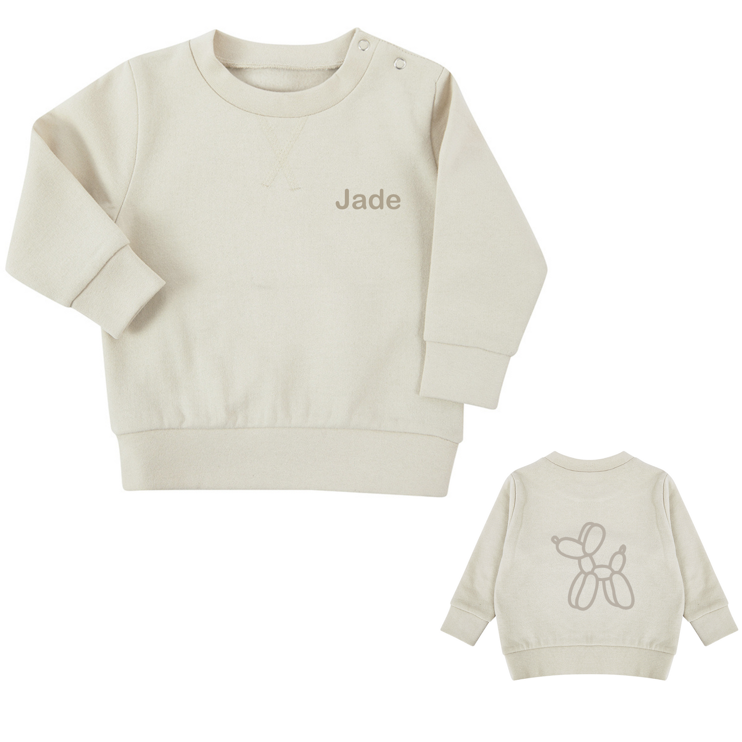 Personalised Kids Sweatshirt Cream