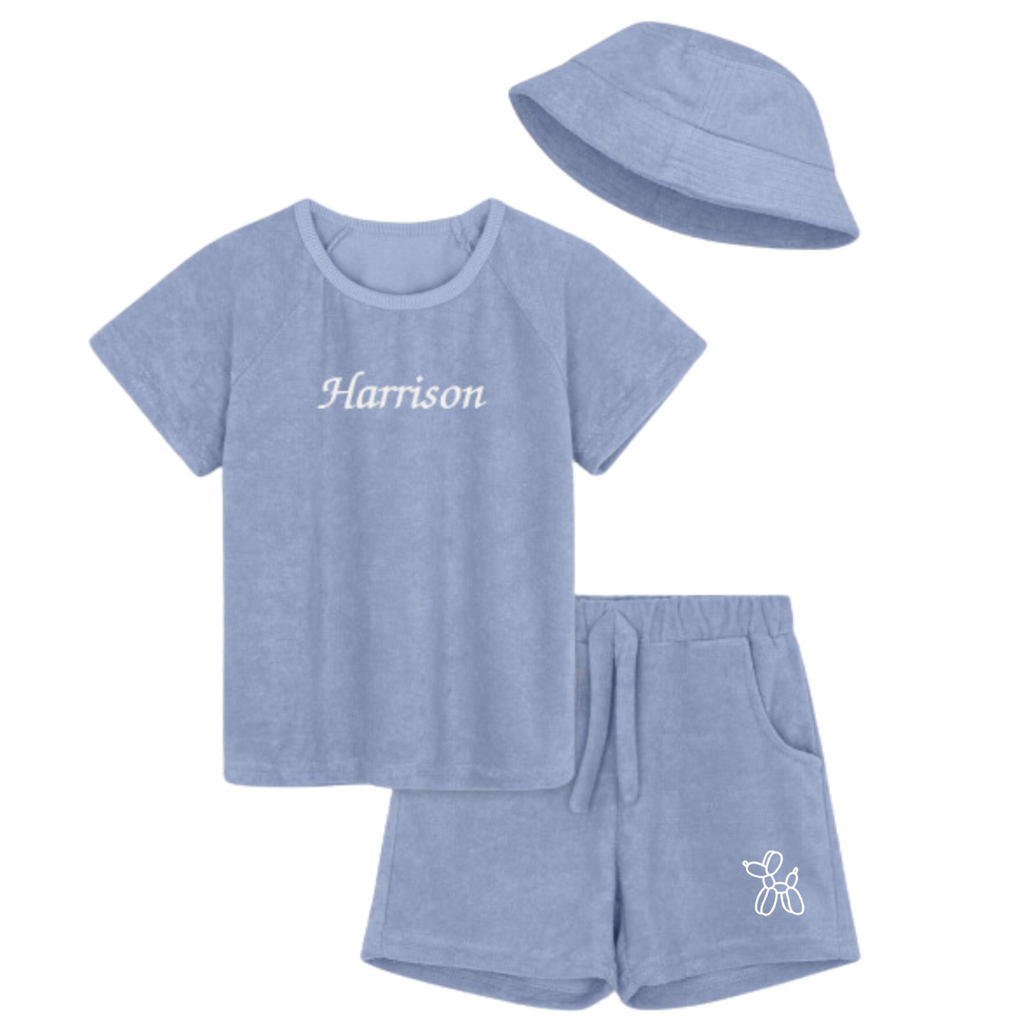 Personalised 3 Piece Summer Towelling Set