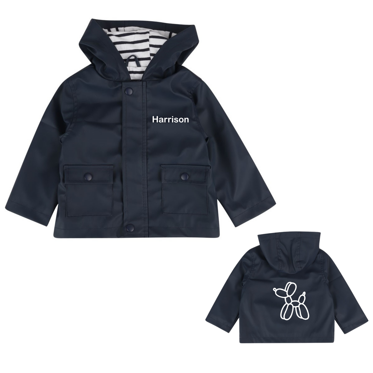 Personalised Kids Raincoat Navy
