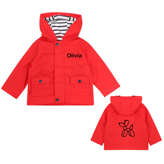 Personalised Kids Raincoat Red
