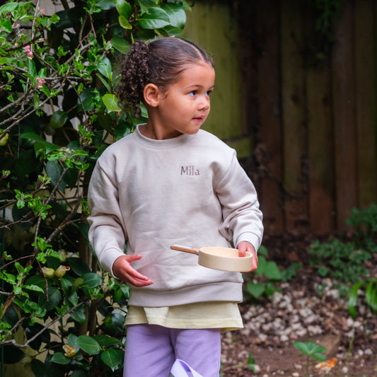 Personalised Kids Sweatshirt Cream