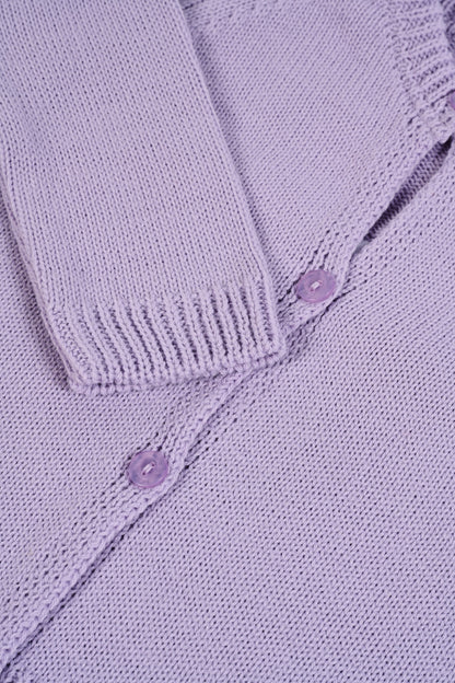 Personalised Kids Knitted Cardigan Lilac