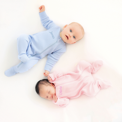 Personalised Ribbed Sleepsuit