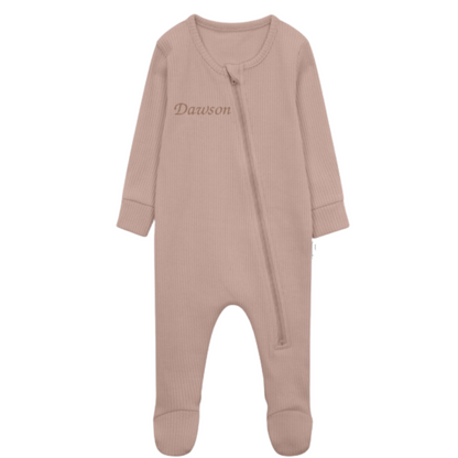 Personalised Ribbed Sleepsuit