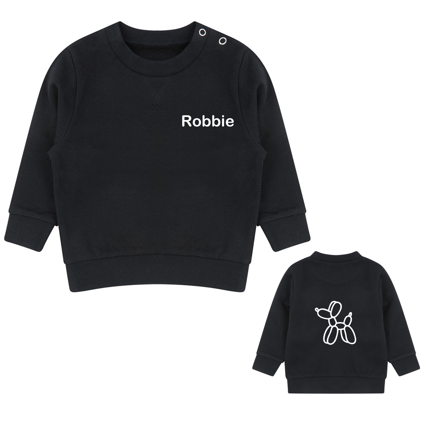Personalised Kids Sweatshirt Black