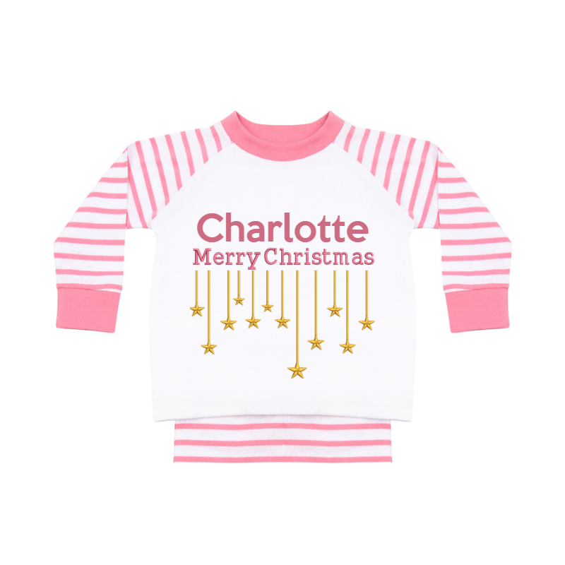Pink Personalised Christmas Pyjama